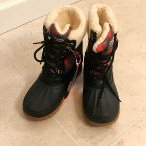 New!Storm By Cougar Carlisle Carlisle Boots Women's 7 W Black Red Plaid Lace-up 